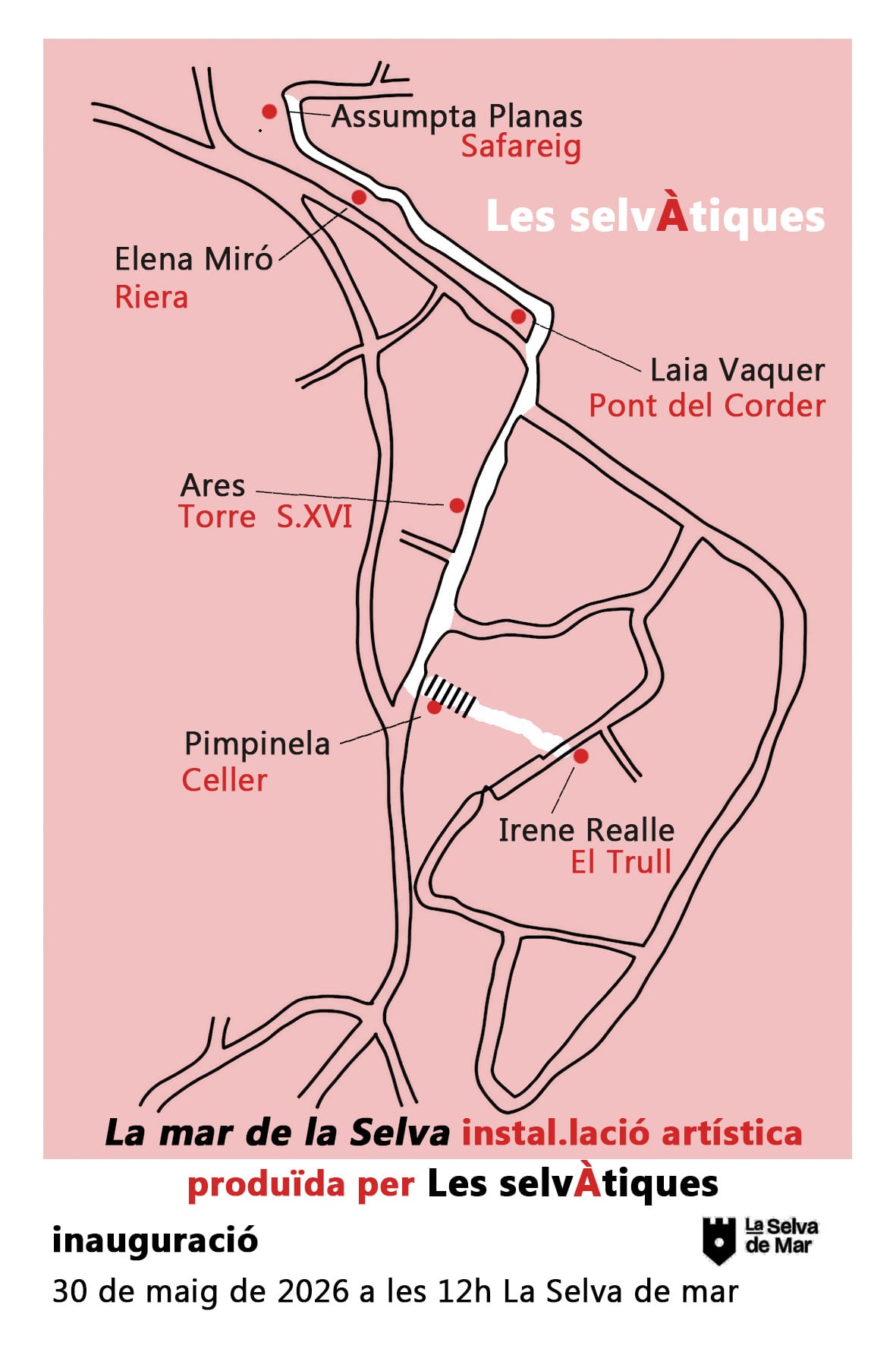 Mapa de les obres de Les selvÀtiques a La Selva de Mar